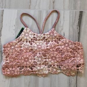 NWT Blue Life Swim Desert Mirage Crop Bikini Top